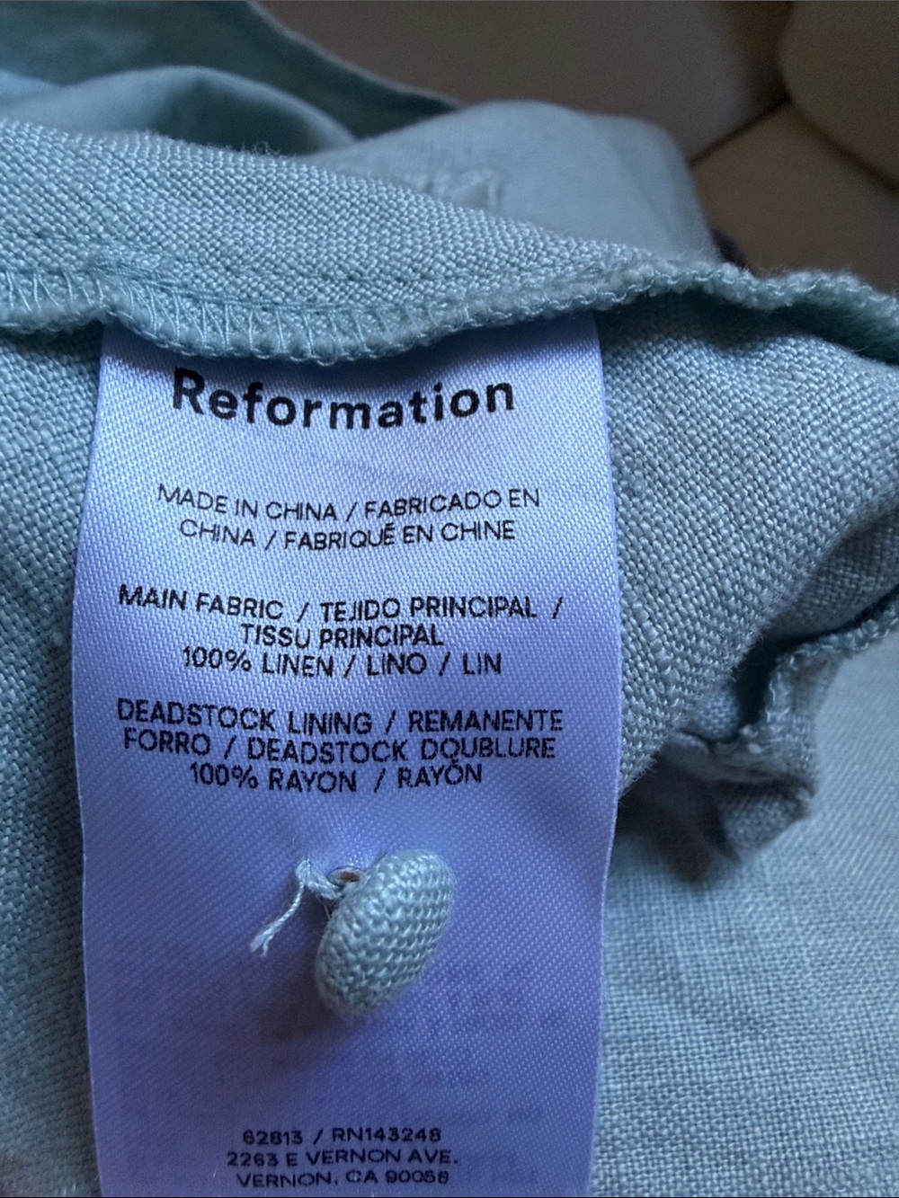 Reformation Deliah Linen Light Blue Halter Maxi Dress, Size 6. - Picture 11 of 11